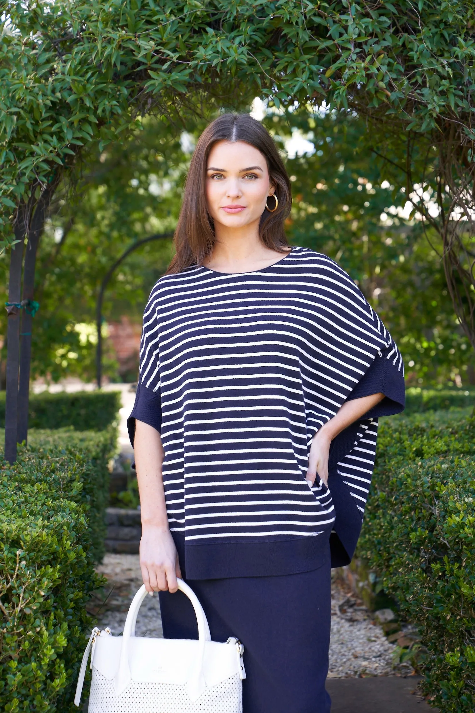 28" Wide Hem Striped Poncho