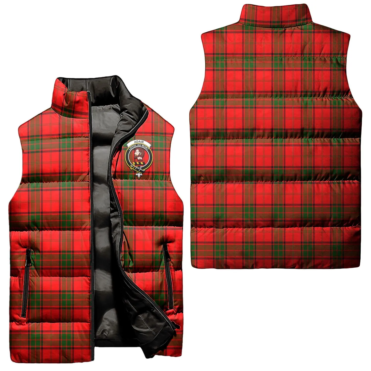 Adair Tartan Sleeveless Puffer Jacket with Family Crest