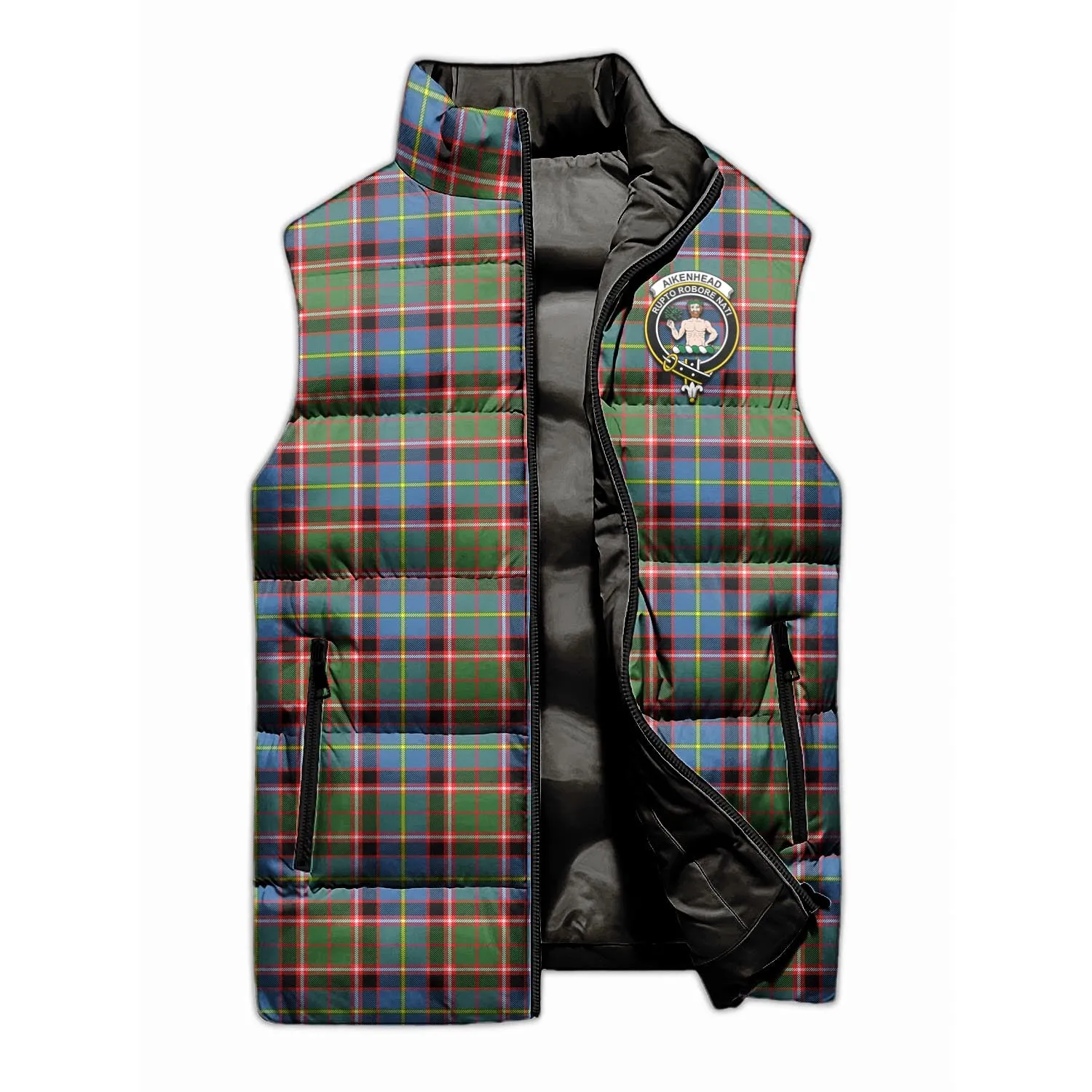 Aikenhead Tartan Sleeveless Puffer Jacket with Family Crest