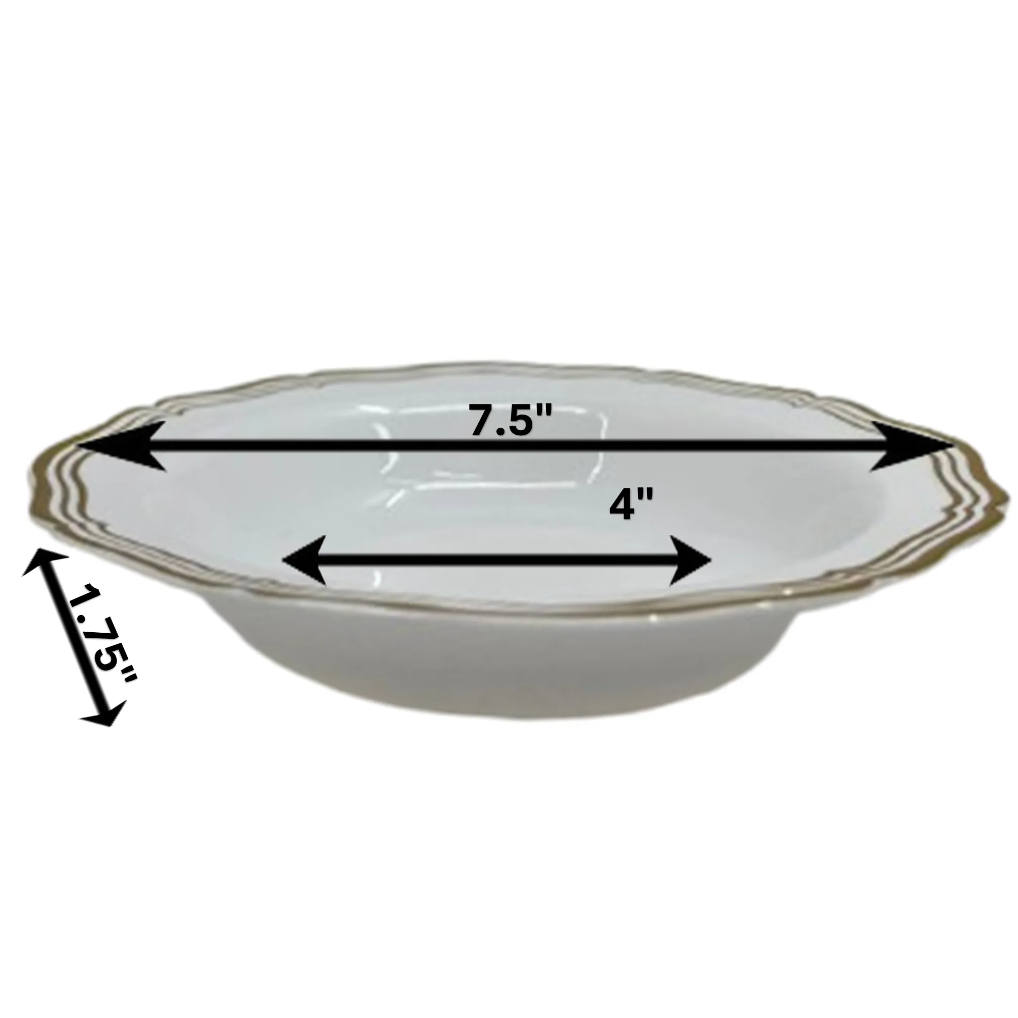 Aristocrat Collection Plastic Soup Bowls White & Gold 7.5 inches