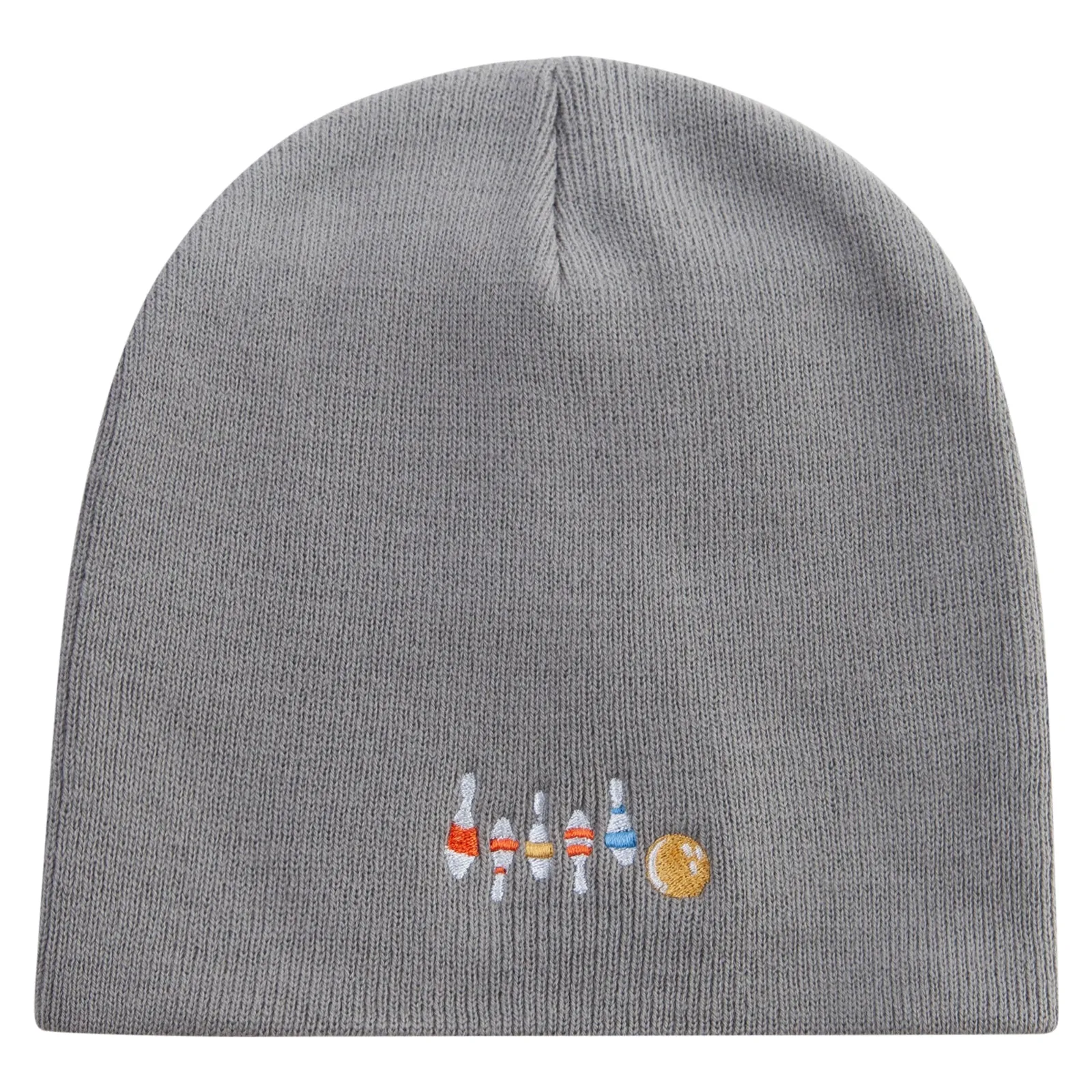 Artistic Style Bowling Embroidered 8 inch Acrylic Short beanie