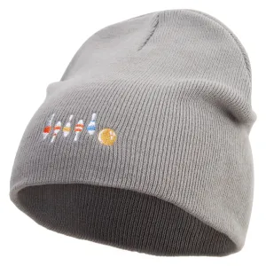 Artistic Style Bowling Embroidered 8 inch Acrylic Short beanie