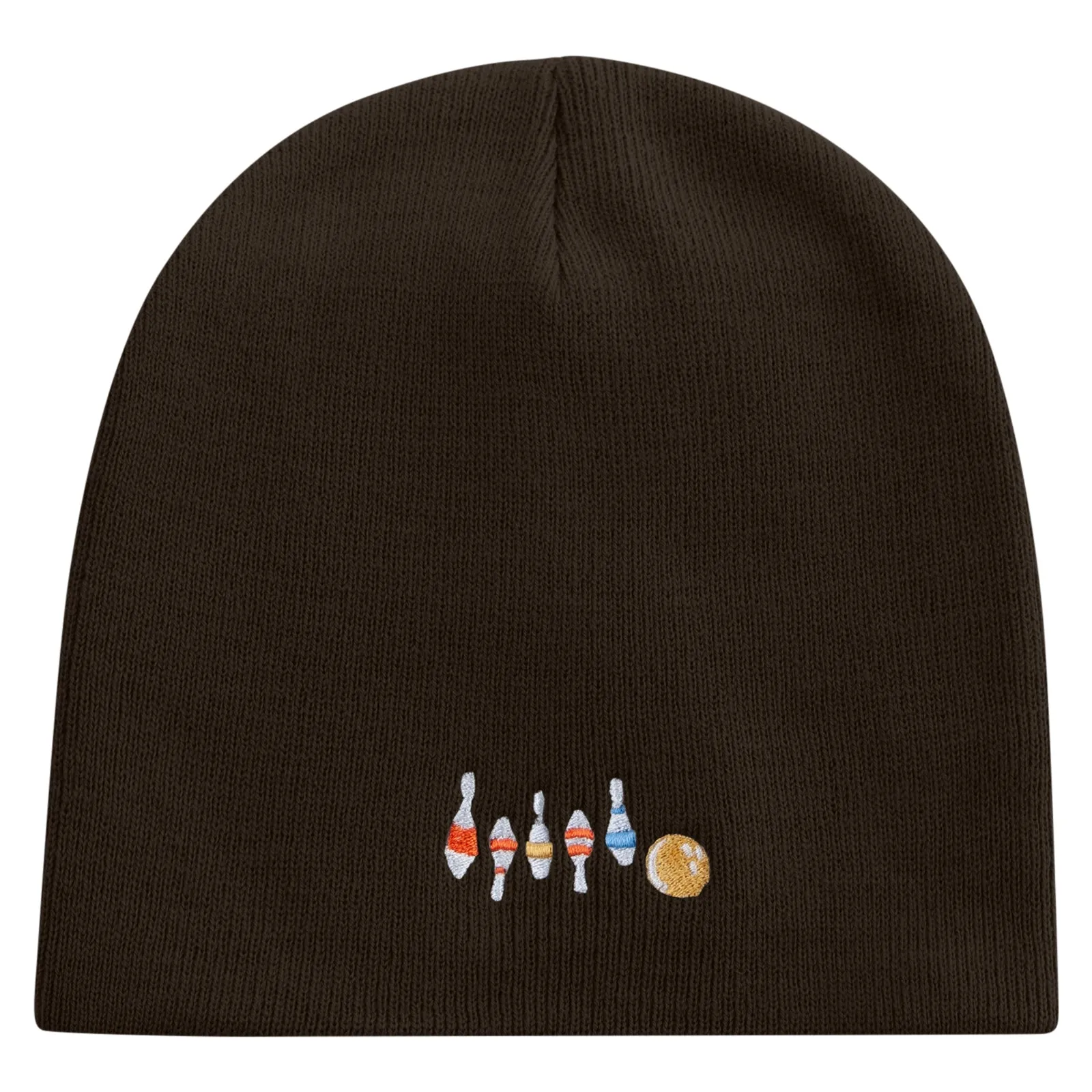 Artistic Style Bowling Embroidered 8 inch Acrylic Short beanie