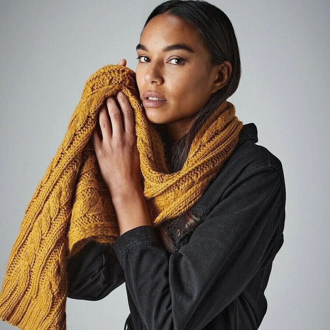 Beechfield Cable Knit Melange Scarf