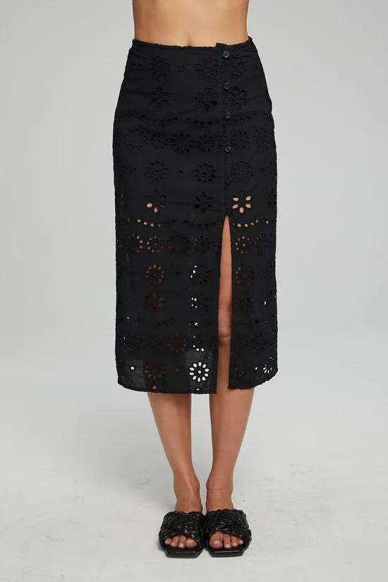 Belle Midi Skirt - Black Onyx