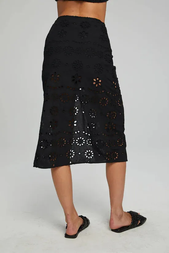 Belle Midi Skirt - Black Onyx