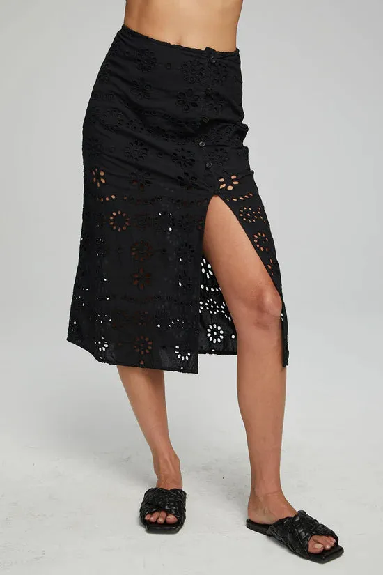 Belle Midi Skirt - Black Onyx