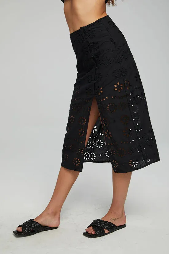 Belle Midi Skirt - Black Onyx