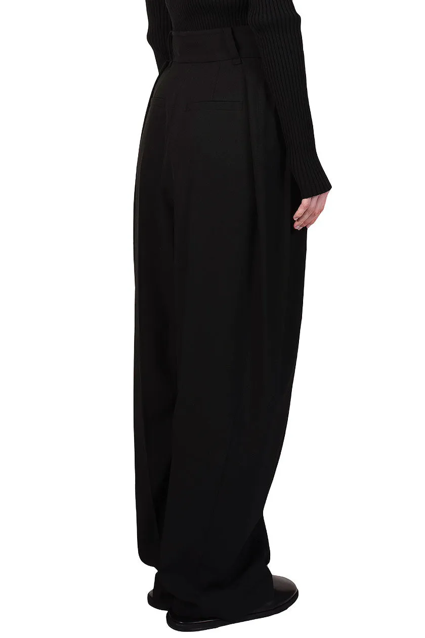 Black High Waist Tapered Trousers