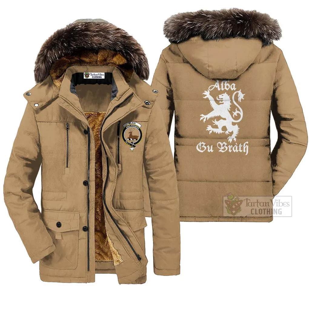 Blair Family Crest Parka Jacket Lion Rampant Alba Gu Brath Style