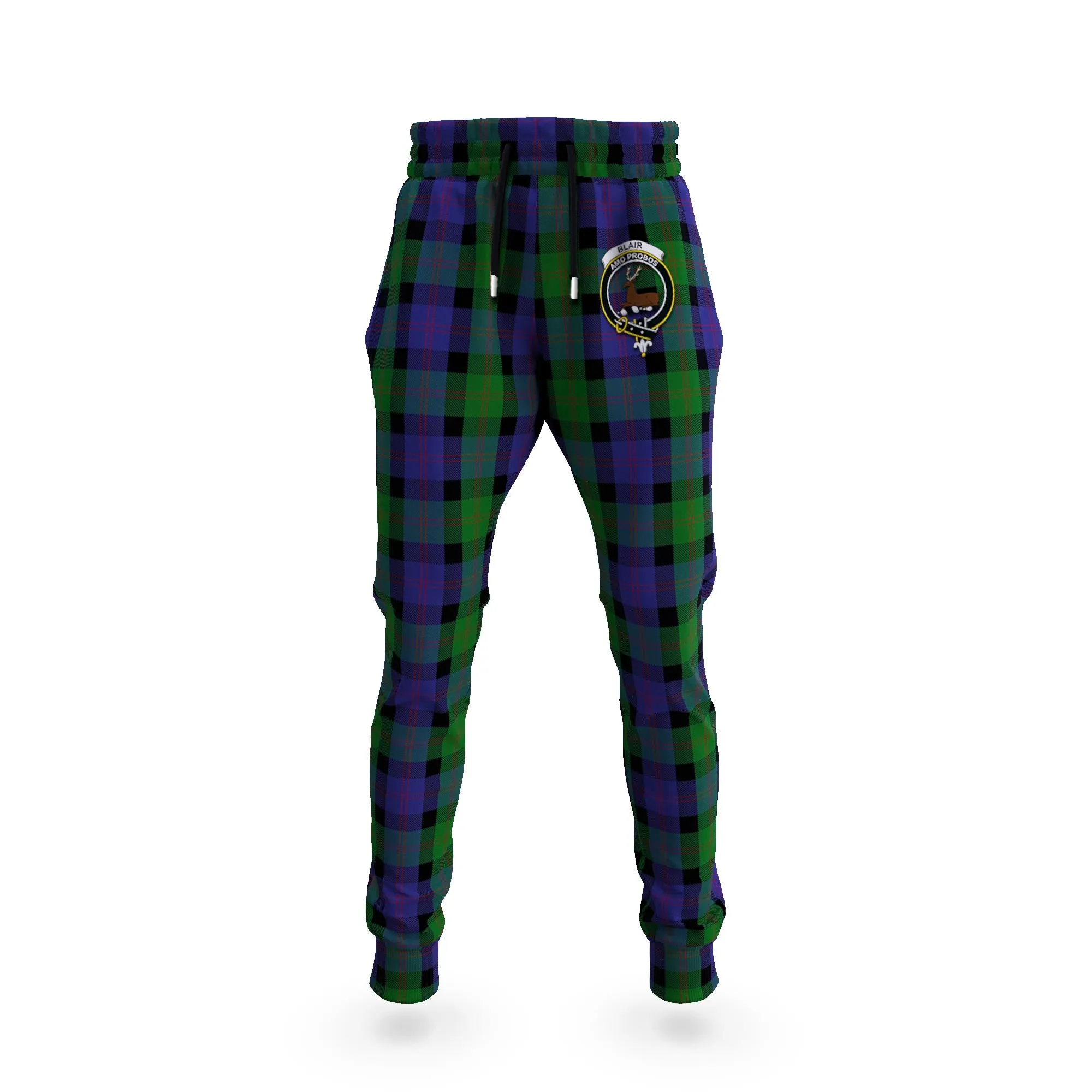 Blair Tartan Joggers Pants with Family Crest