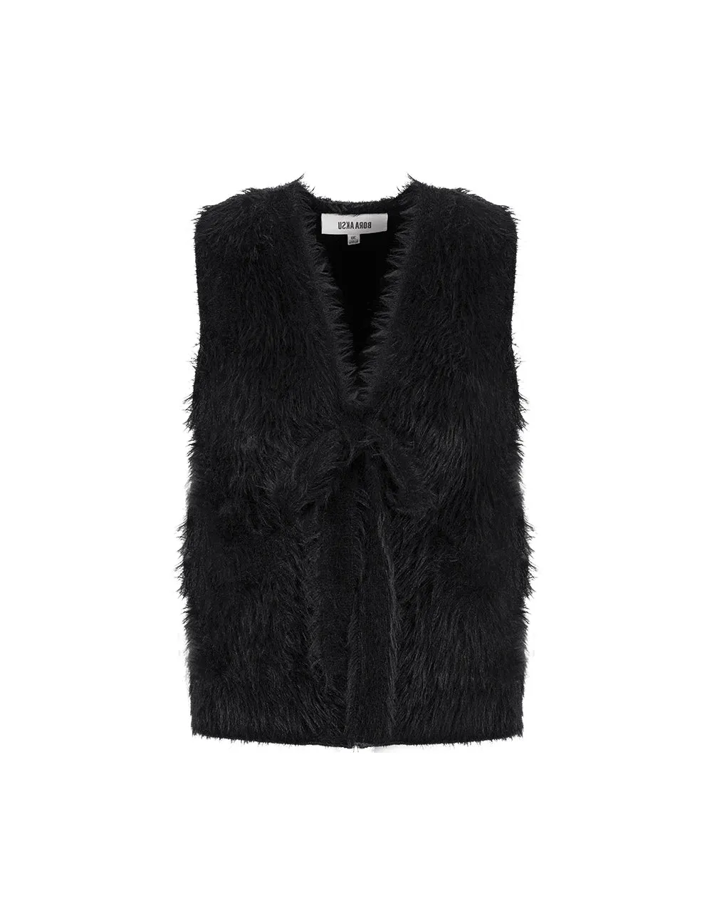 BORA AKSU Imitation Mink Long Hair Knitted Vest