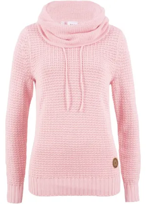 Bpc Bonprix Collection turtleneck sweater with ties, pink