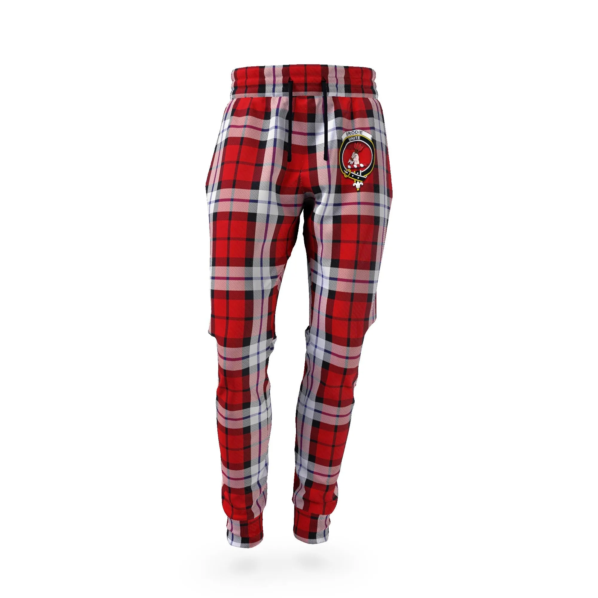 Brodie Dress Tartan Joggers Pants with Family Crest