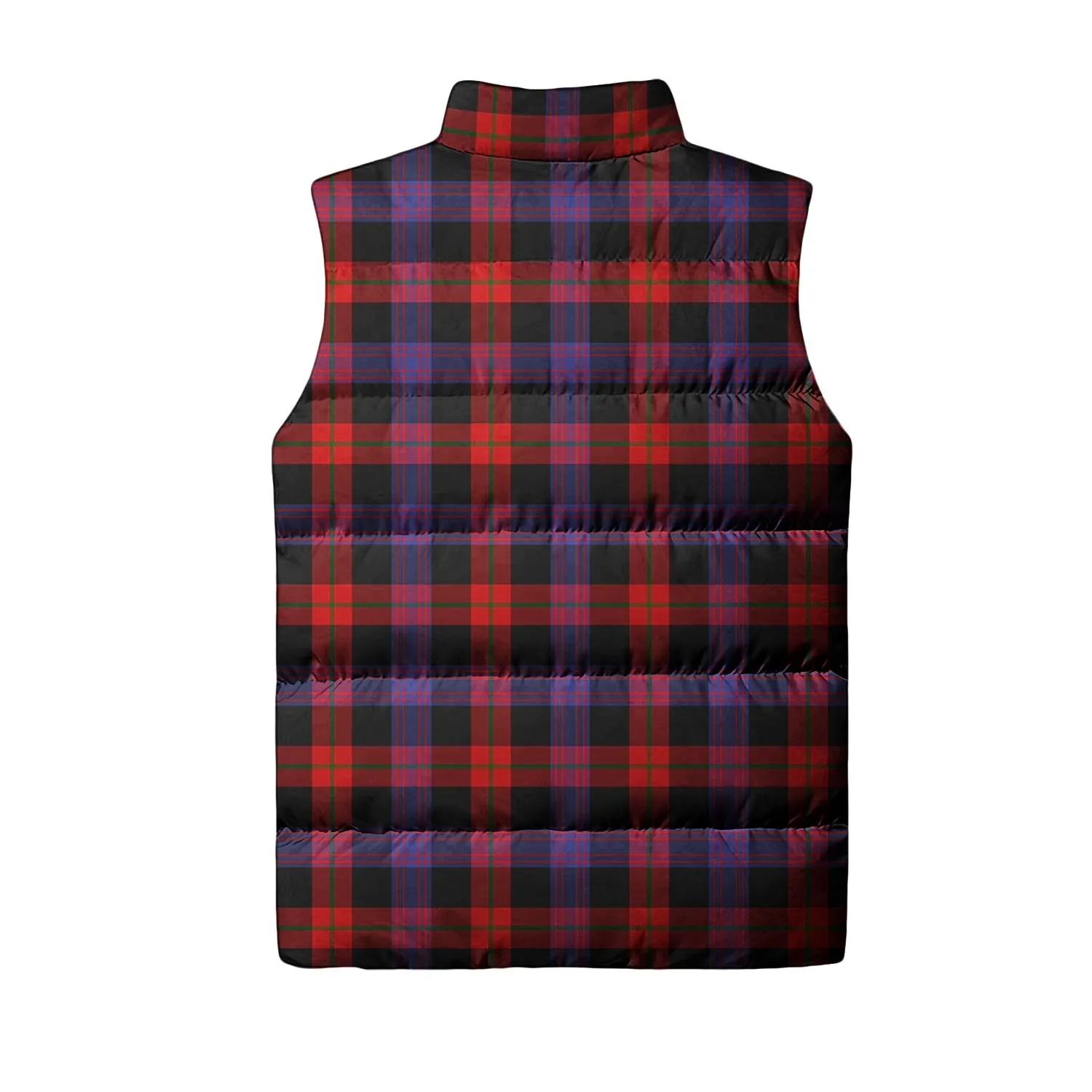 Broun Modern Tartan Sleeveless Puffer Jacket