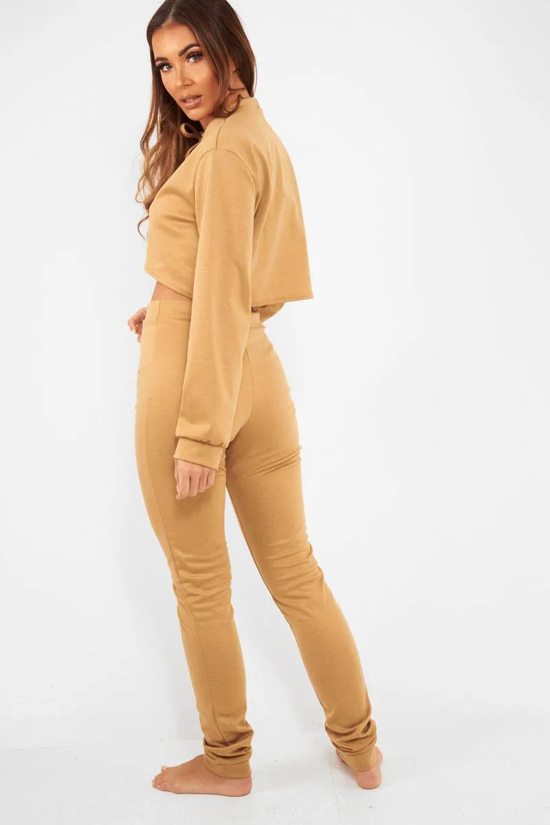 Camel Cut Out Loungewear Set - Adaia