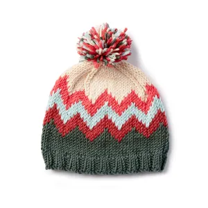 Caron X Pantone Knit Chevron Hat