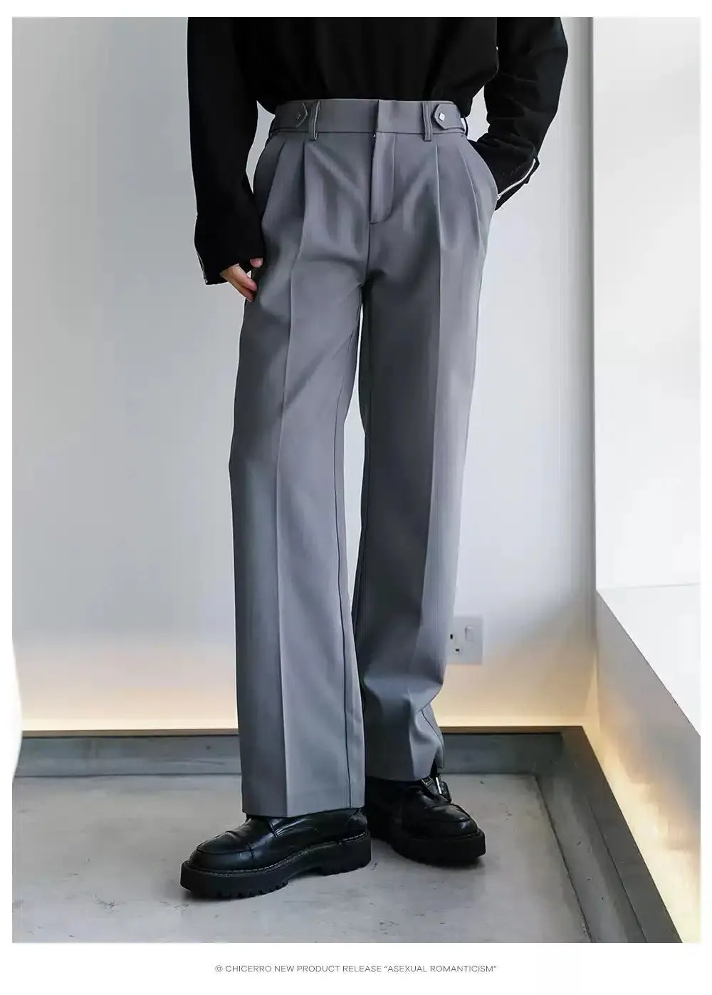 Chuan Pleated Bootcut Versatile Trousers