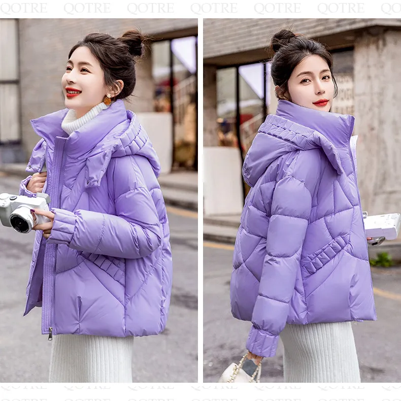 Cropped Windproof Thickened Puffer Jacket