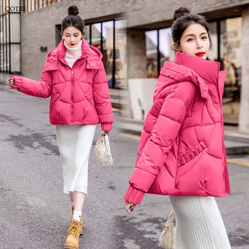 Cropped Windproof Thickened Puffer Jacket