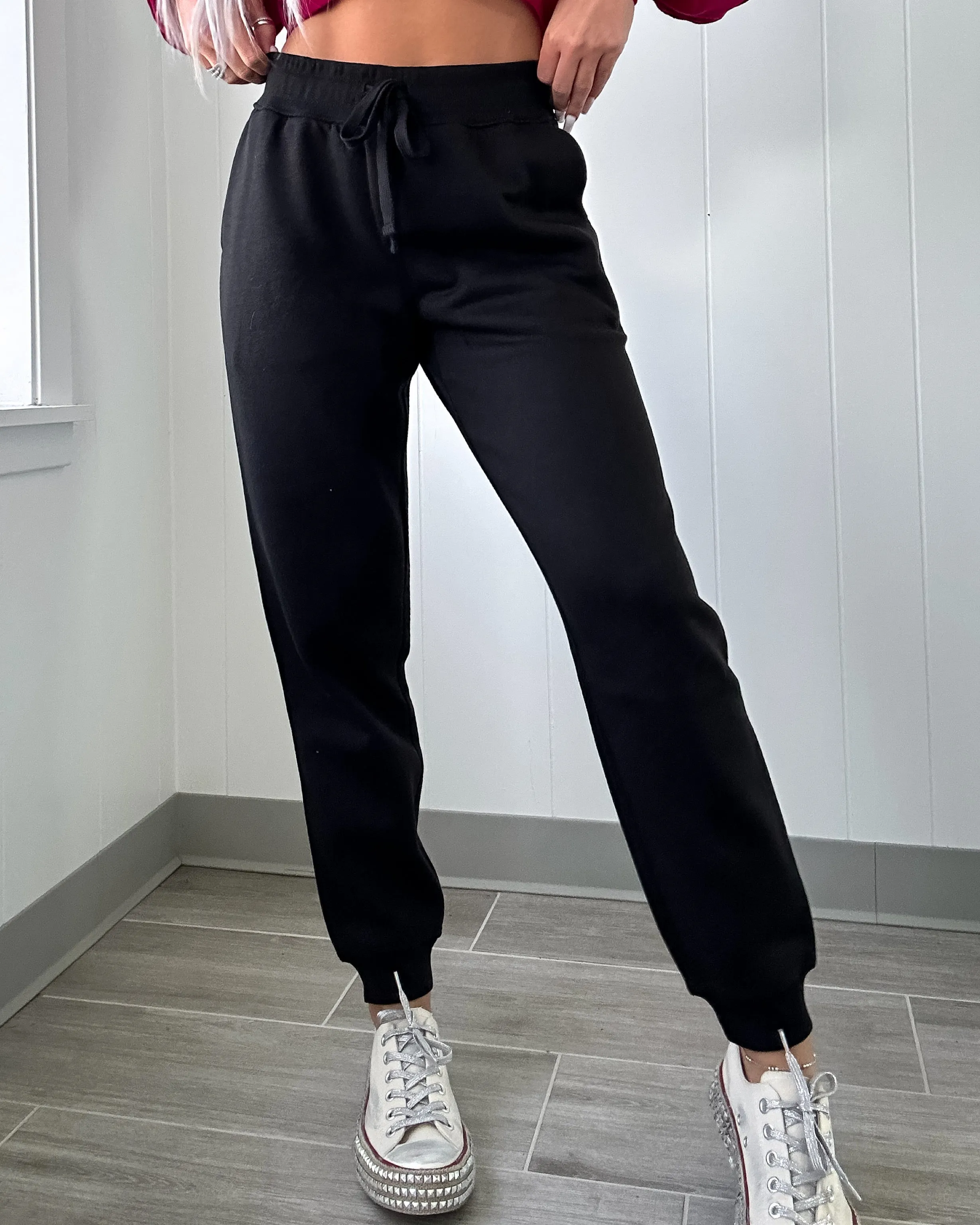 DOORBUSTER Black French Terry Sweatpant Joggers