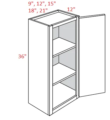 EB10-1536 Elegant White Assembled 15x36 Wall Cabinet