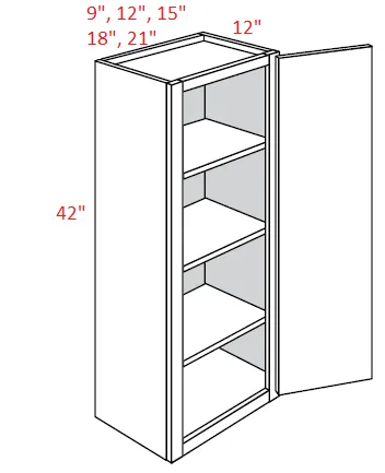 EB10-1842 Elegant White Assembled 18x42 Wall Cabinet