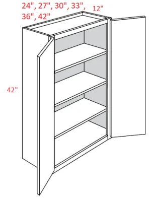 EB10-2442 Elegant White Assembled 24x42 Wall Cabinet