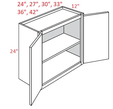 EB10-3324 Elegant White Assembled 33x24 Wall Cabinet