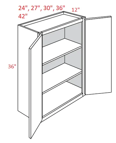 EB10-3336 Elegant White Assembled 33x36 Wall Cabinet