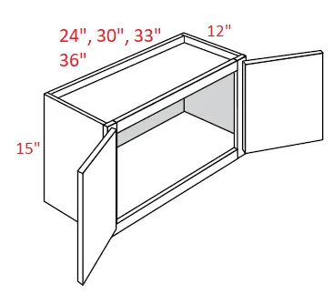 EB10-3615 Elegant White Assembled 36x15 Wall Cabinet