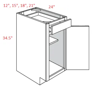 EB10-B21 Elegant White Assembled 21" Base Cabinet