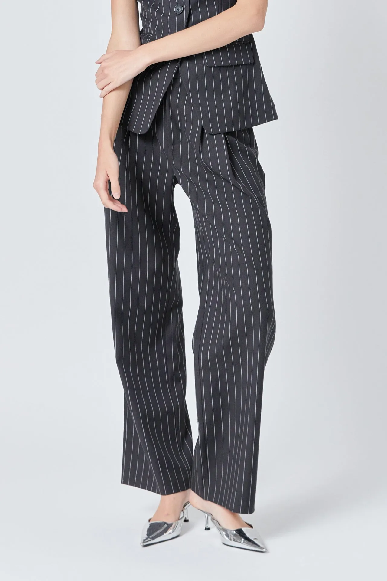 Endless Rose - Pinstriped High Waisted Trouser