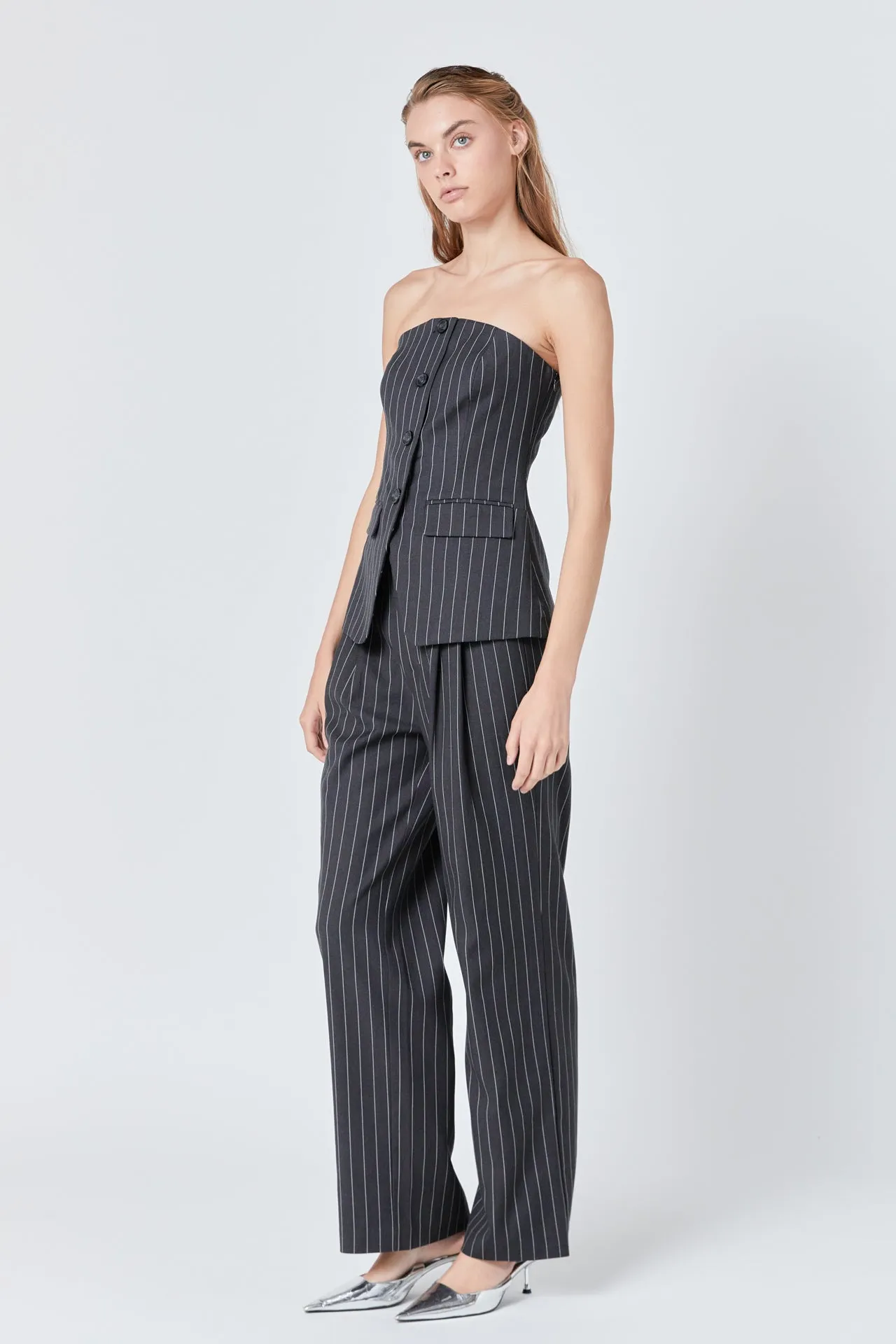 Endless Rose - Pinstriped High Waisted Trouser