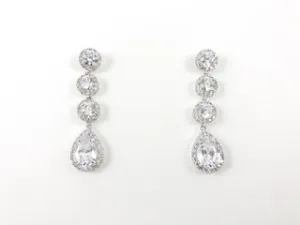 Four Piece Cubic Zirconia Fancy Drop Earrings