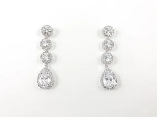 Four Piece Cubic Zirconia Fancy Drop Earrings