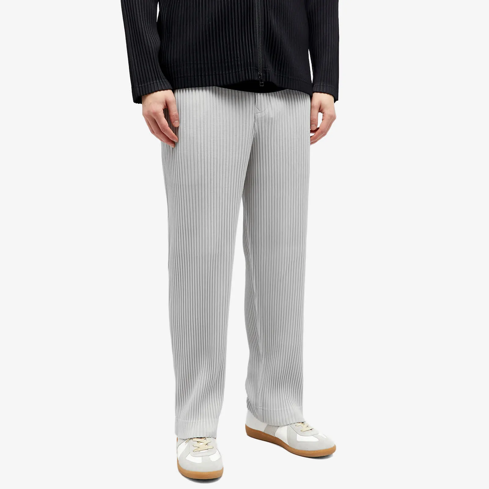 Homme Plissé Issey Miyake Pleated Straight Leg Pant, light gray