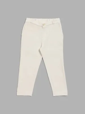 HOP Kids Solid Off White Trousers