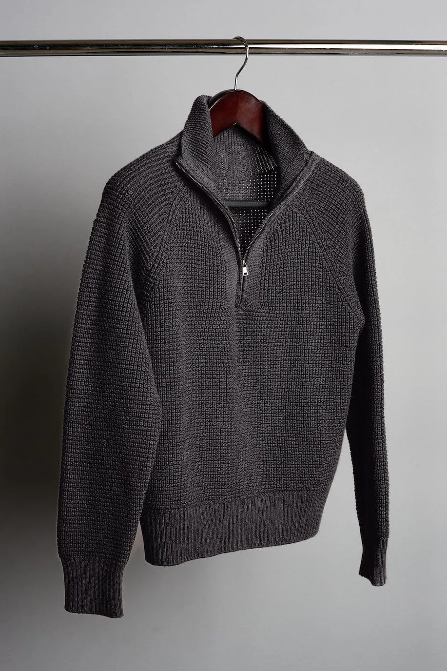 Jerry Waffle Knit Quarter-Zip Sweater