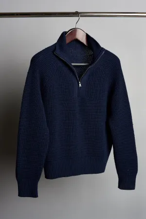 Jerry Waffle Knit Quarter-Zip Sweater