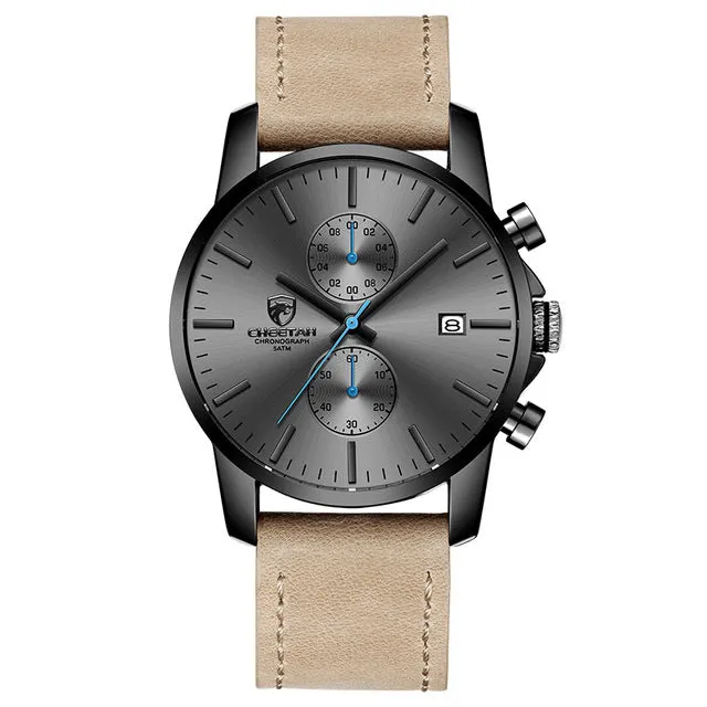 Leather Sports Quartz Men Watch