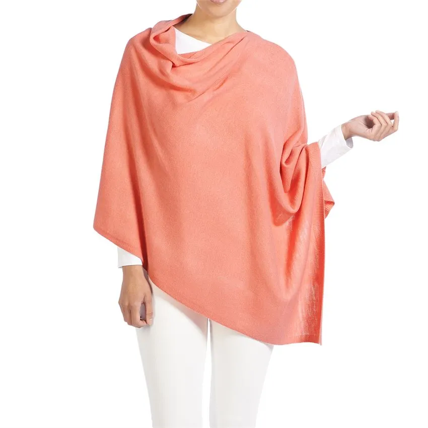 Lightweight Poncho - Light Coral