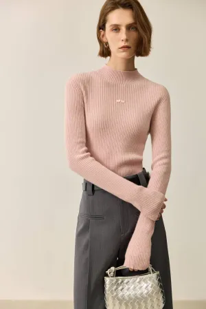 LILY Merino Wool Versatile Half-Turtleneck Sweater