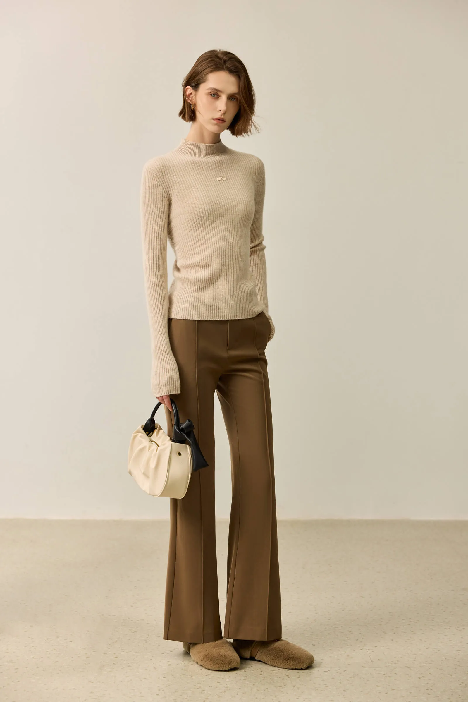 LILY Merino Wool Versatile Half-Turtleneck Sweater