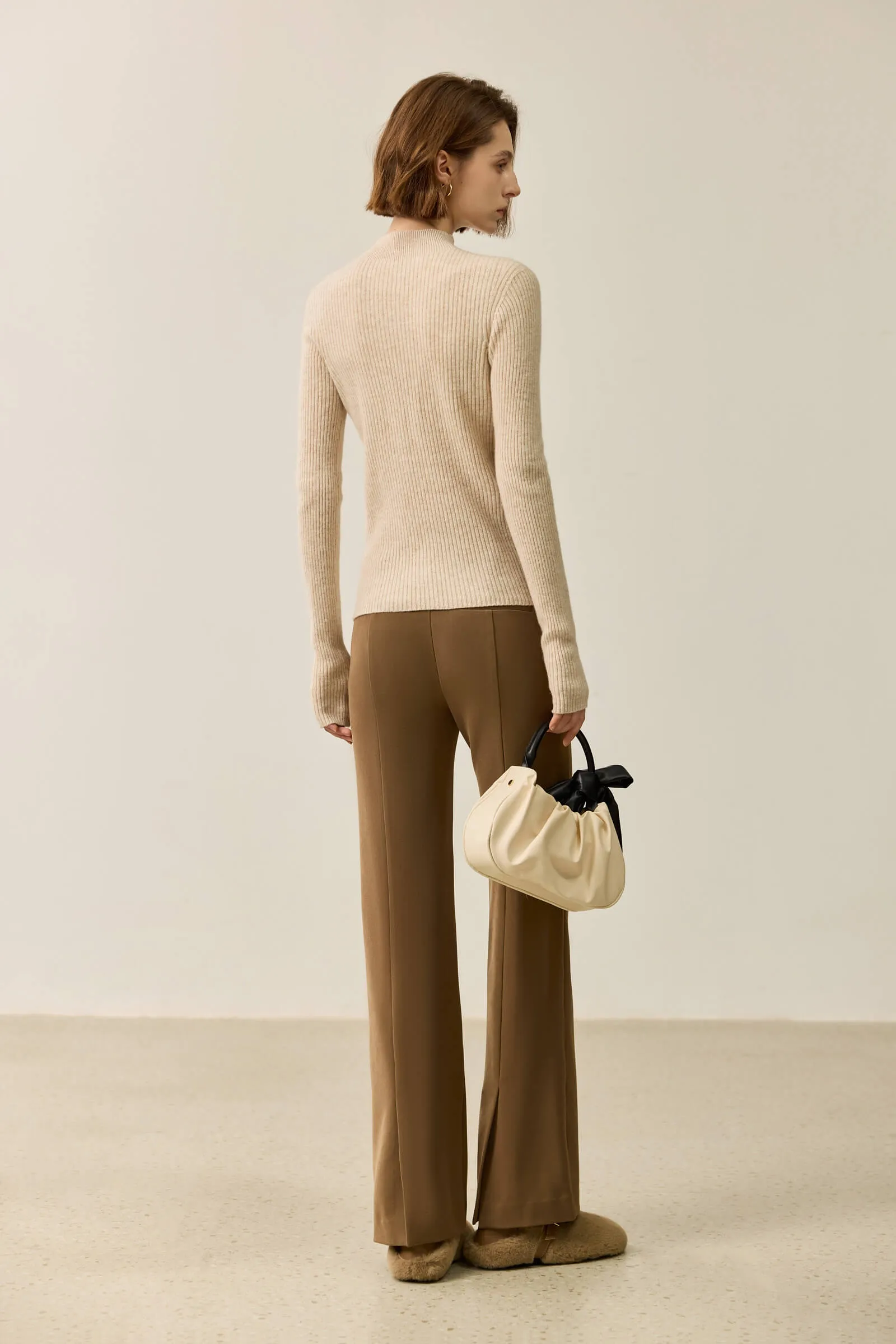 LILY Merino Wool Versatile Half-Turtleneck Sweater