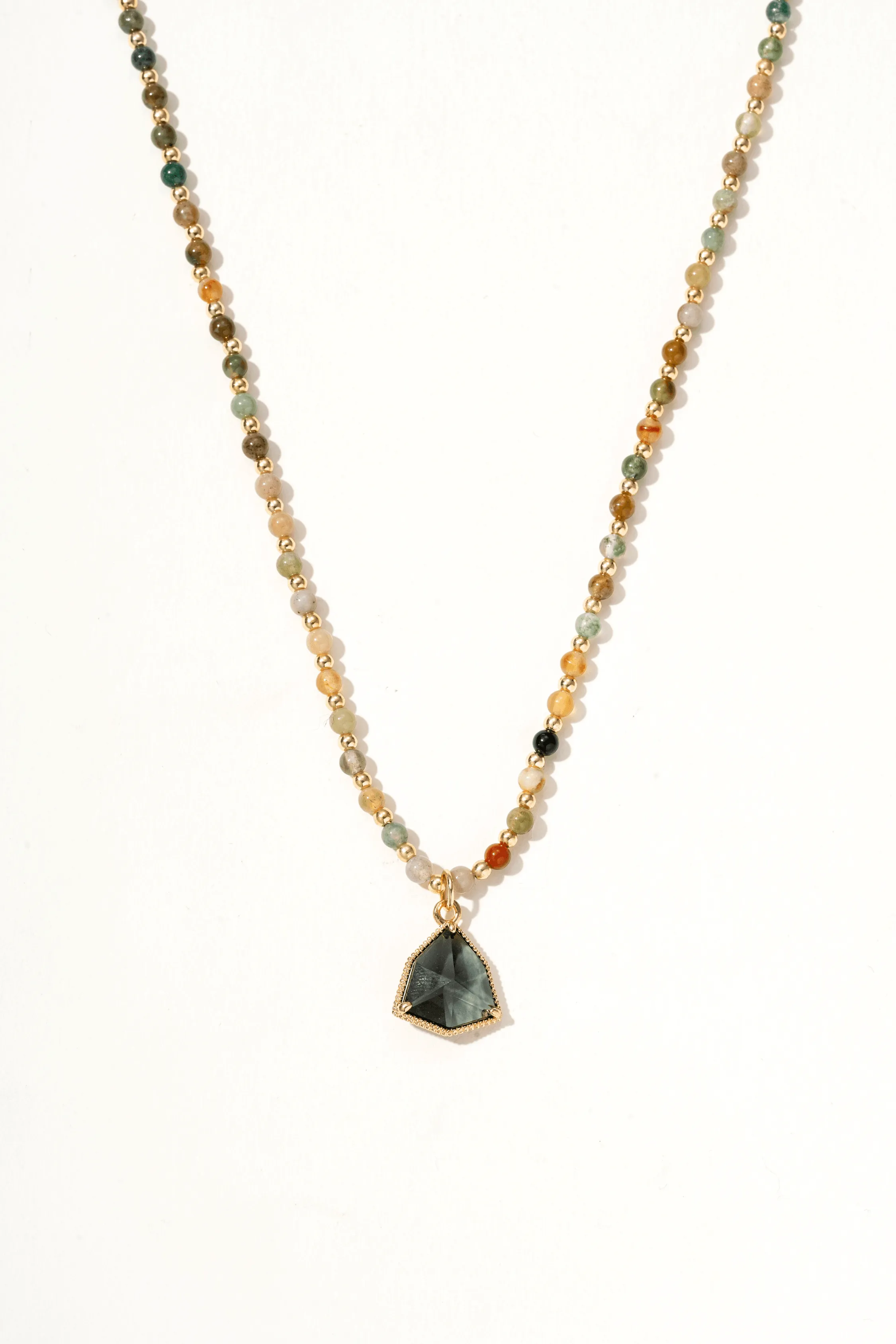 Lyra Indian Agate Pendant Necklace