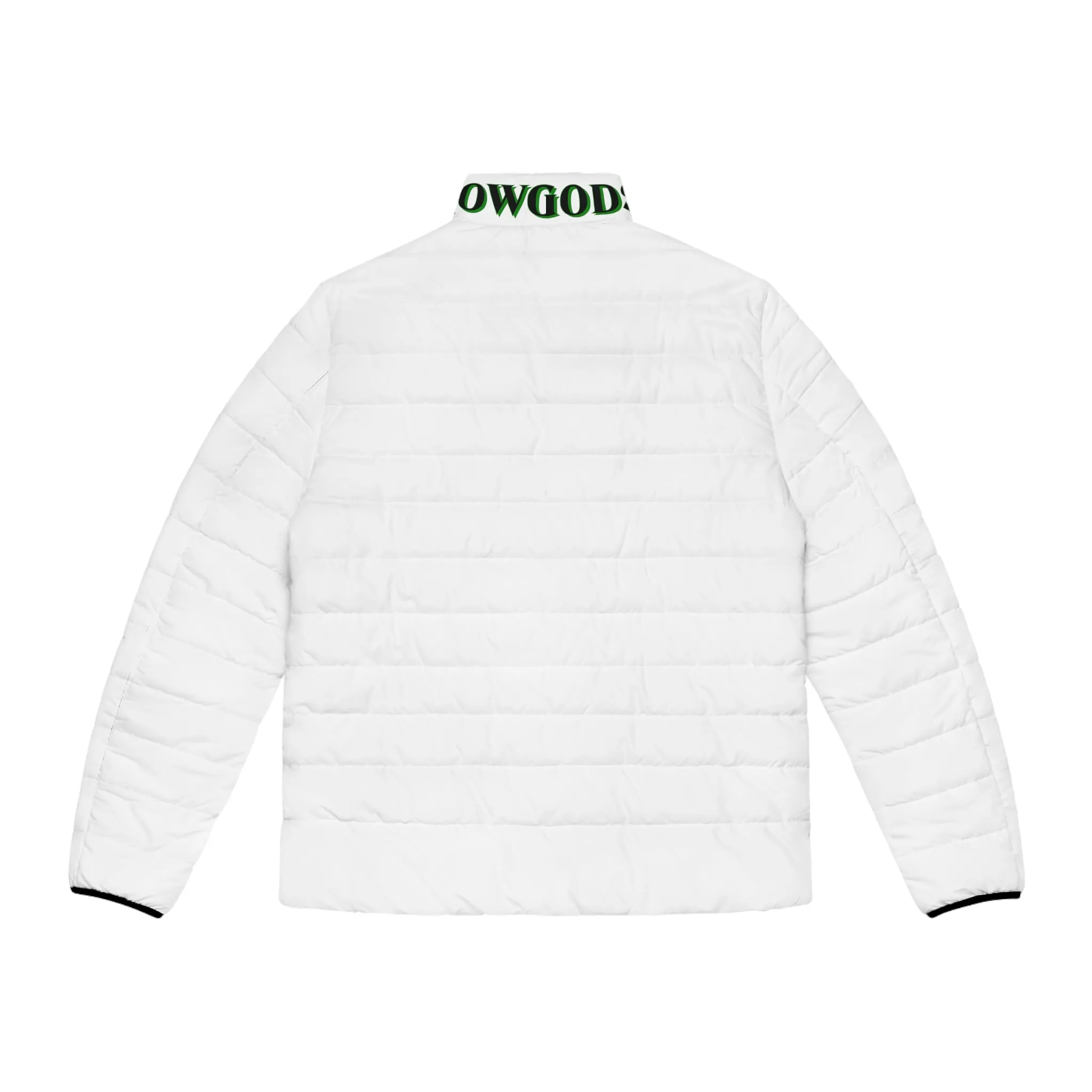 Men's CROWGODSHI 2nd GEN Puffer Jacket, WHITE W/ GREEN LOGO