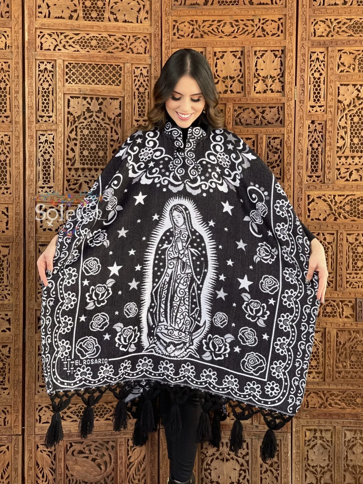 Mexican Traditional Virgen Mary Poncho. Gaban Virgen Fino