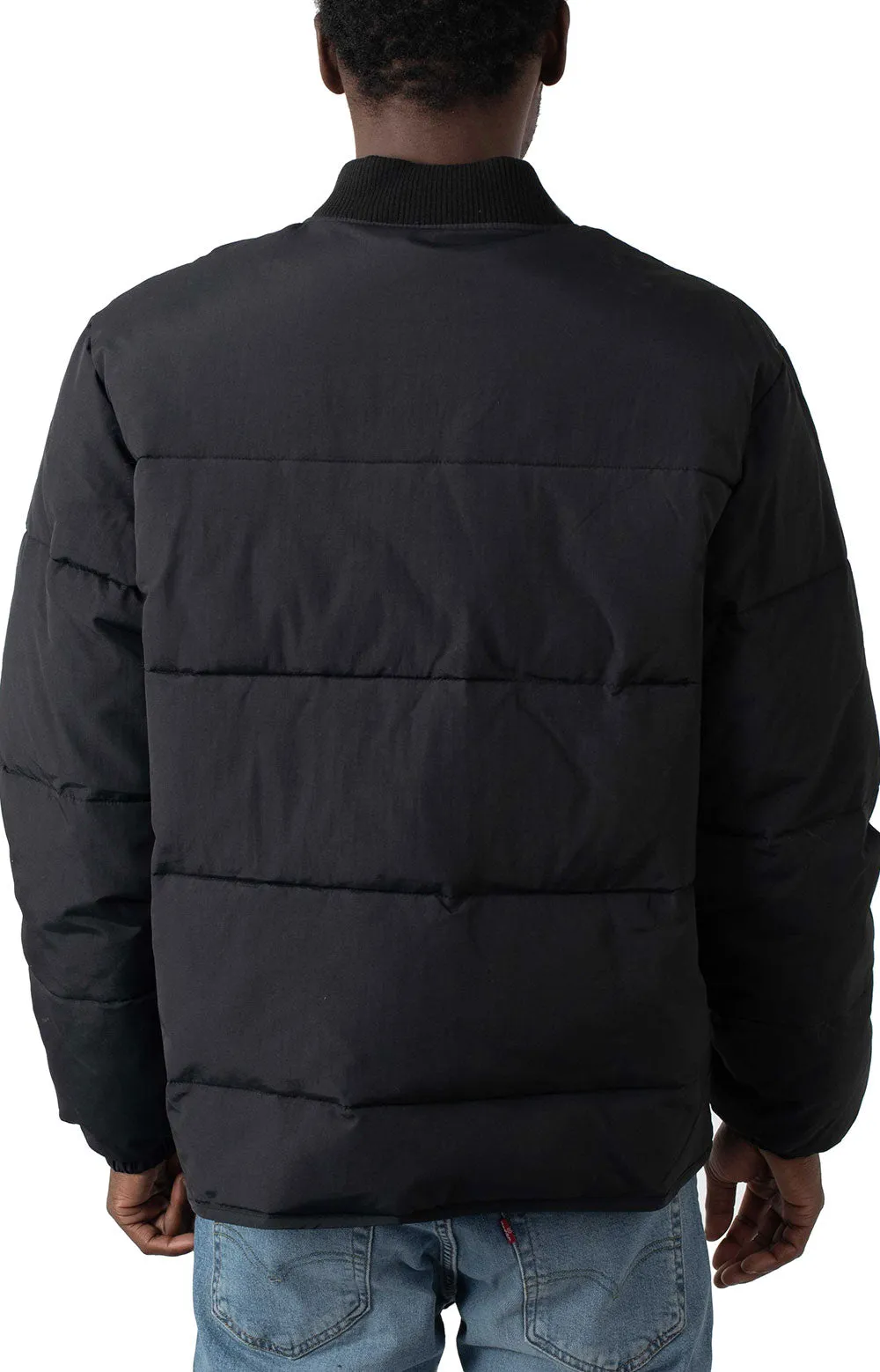 Obey Nylon Puffer Jacket - Charcoal Black