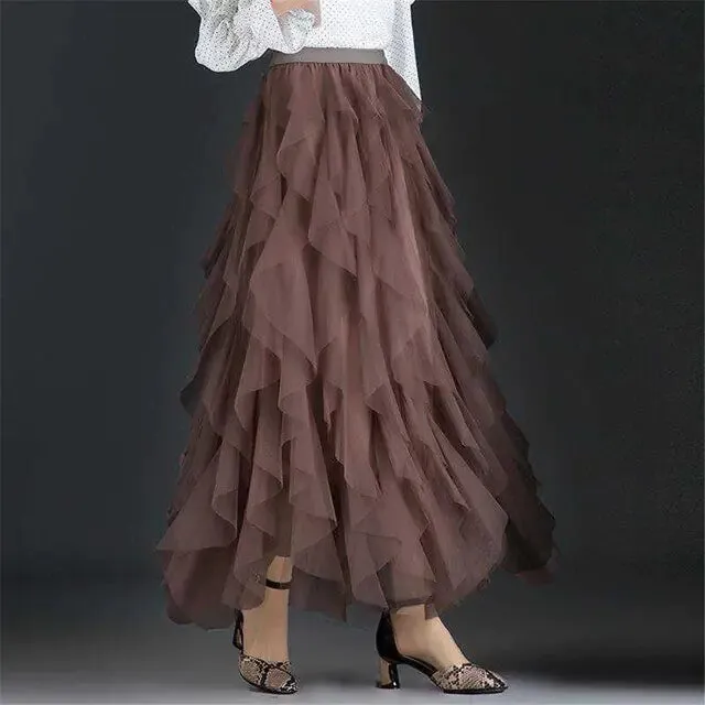 Party-Ready Long Midi Skirt Elegance